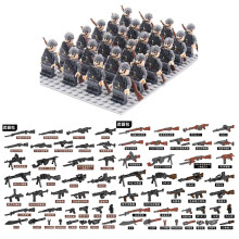 World War II British German French American Eighth Route Army Desert Military Soldier Weapon Pack Minifigures Kids Toys Gifts