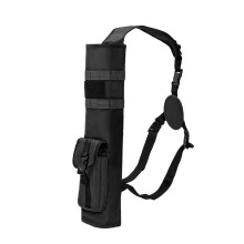 Archery Back Arrow Quiver Bag with Pockets, Black Arrow Holder for Hunting and Target Shooting, Durable Material