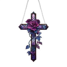 Christian Window Suncatcher - Flat Acrylic Christmas Pendant, Wall Decoration for Living Room, 10 Inch Colorful Design