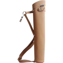 Archery Quiver Back Arrow Bag Leather with Adjustable Belt Clip Holder for Outdoor Target Practice Brown