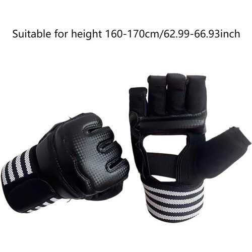 Boxing Hand Wraps Inner Gloves for Punching Training, Soft Black, Quick Wrist Support, Size L 2