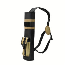 Lightweight Archery Back Quiver, Foldable Compact Hip Arrow Bag with Dual Use and Hanging System for Outdoor Practice, Khaki