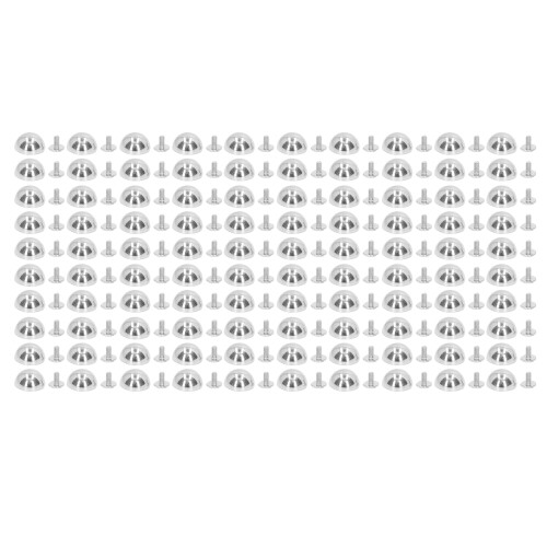 100 Sets Pilznieten 12 mm silberfarbene Legierung 1