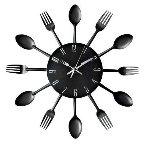 Metal Kitchen Wall Clock Spoon Fork Wall Clock