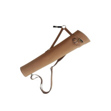 Bow Arrow Bag Quiver for 25 Arrows, Leather Hip Back Pack with Adjustable Strap and Belt Clip for Adults in Brown