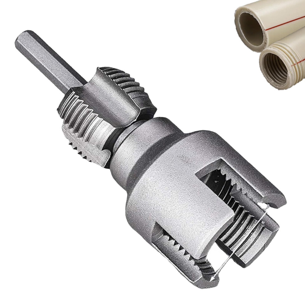 Integrated Internal & External Pipe Threading Tool For Pvc Pipe, 1/2" & 3/4" Sizes, Plastic Pipe Thread Cutter For Plumbing Repairs 6482260962023