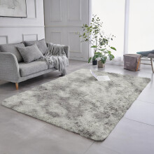 (120cm x 170cm (4ft x 5ft 6")_AREA RUG, Silver Light Grey) Grey Shaggy Large Rugs Runner & Non Slip Bath Door Mats