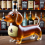 Dachshund Dog Whiskey Bottle,3D Sculpted Shape Gla 6