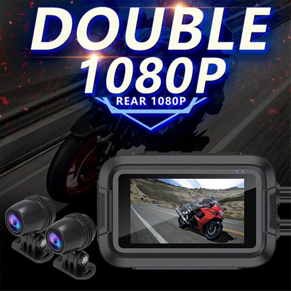 Dual 1080P Dvr Waterproof Moto Camera Wifi Gps Das 4854006735178