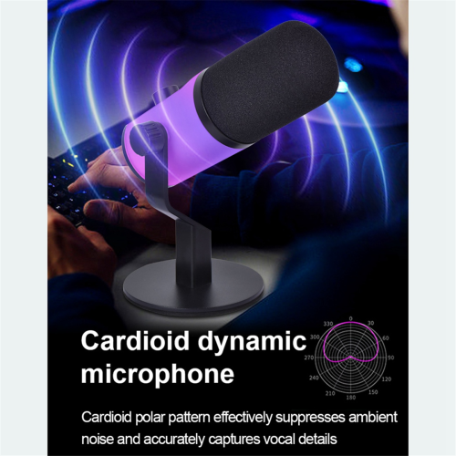 USB/XLR RGB Desktop Dynamic Microphone for Podcast 2