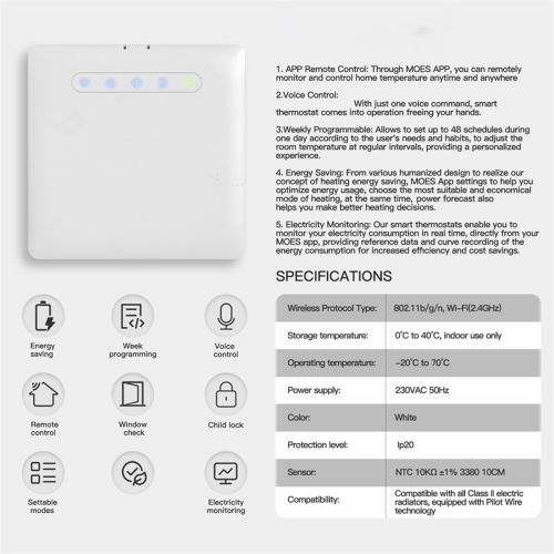ZIGBEE Pilote Temperaturkontrolle Graffiti Smart H 1