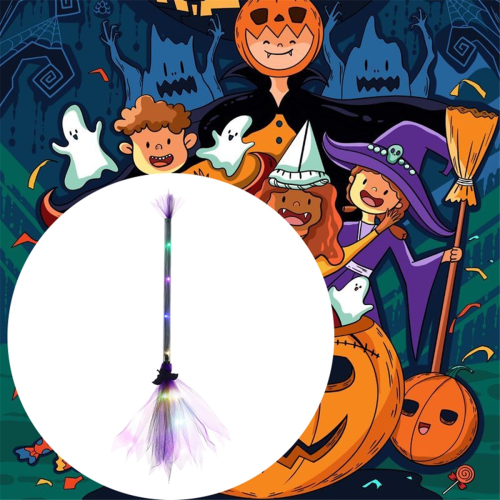 Halloween LED Witch Broom Light-Up Adjustable Ligh 2