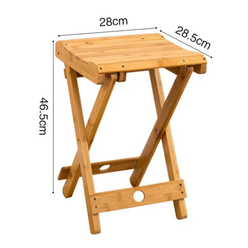 Large Nanzhu Folding Stool Portable Solid Bamboo O 2