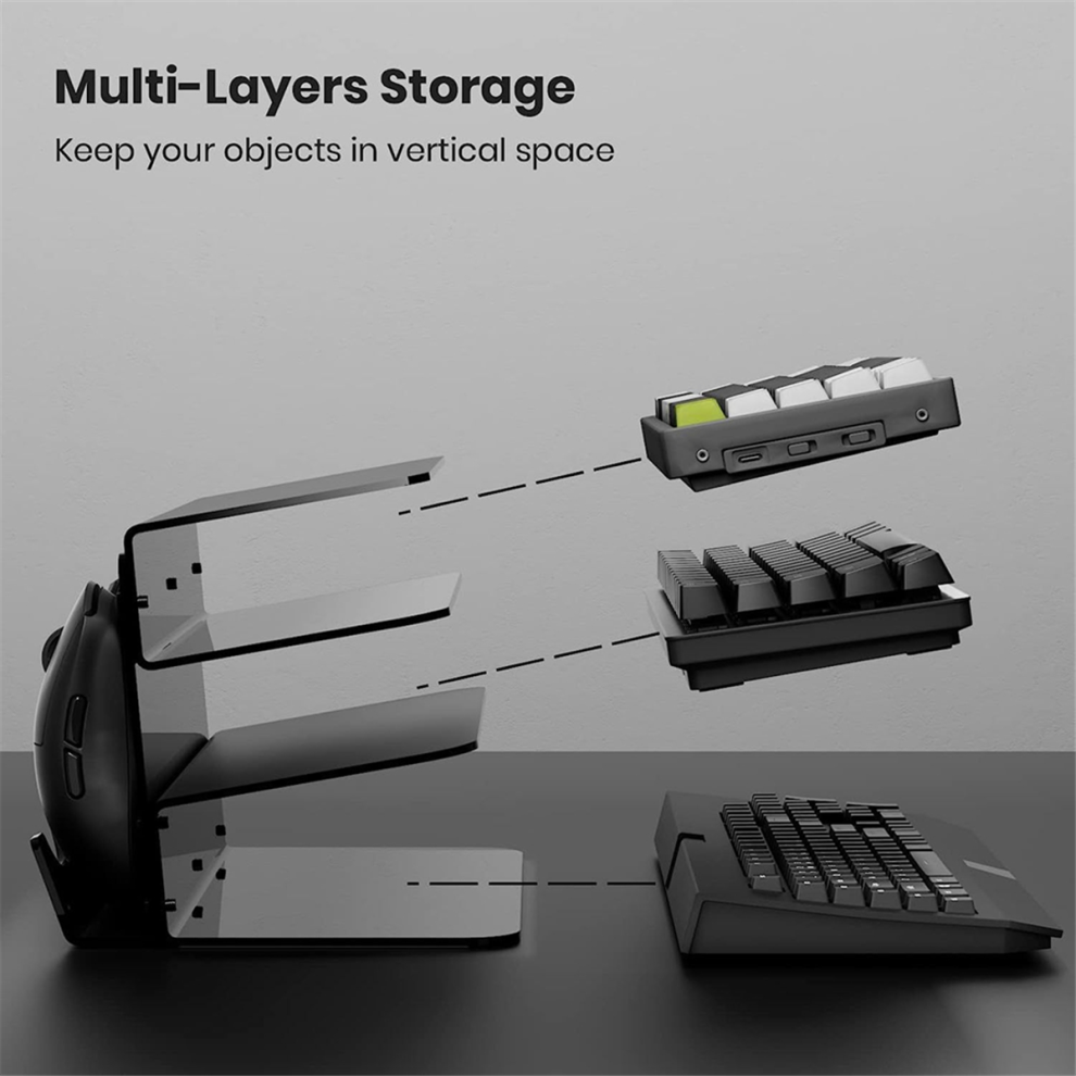 Keyboard Mouse Desktop Organizer Acrylic 3 Tier St-image-OPC-PJXZ5XV-NEW