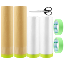 Masking Paper, 6 Rolls of Pre-Sticked Paper and Sc