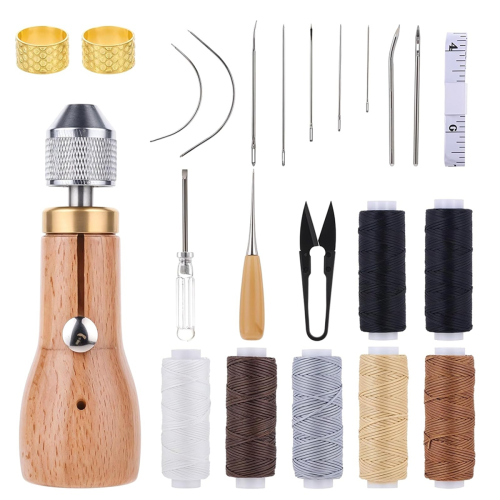 Nähahlen-Set mit geraden, gebogenen Nadeln, gewachst 1