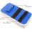Leather Impact Curved Step Muay Thai Leg Target Protector for Frontal Impact Reduction, Functional Blue PU Design 3