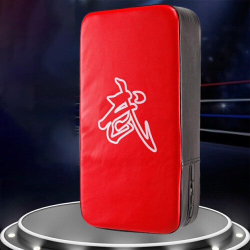 Leather Impact Curved Step Muay Thai Leg Target Protector for Frontal Impact Reduction, Functional Blue PU Design 1