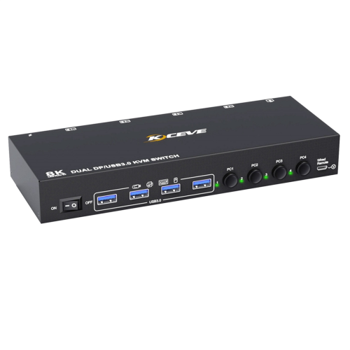 8K DP KVM-Switch 2 Monitore 4 Computer 30 Hz 4k@1