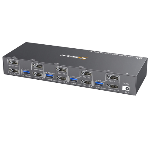 KVM-Switch 4 Computer 2 Monitore Displayport USB