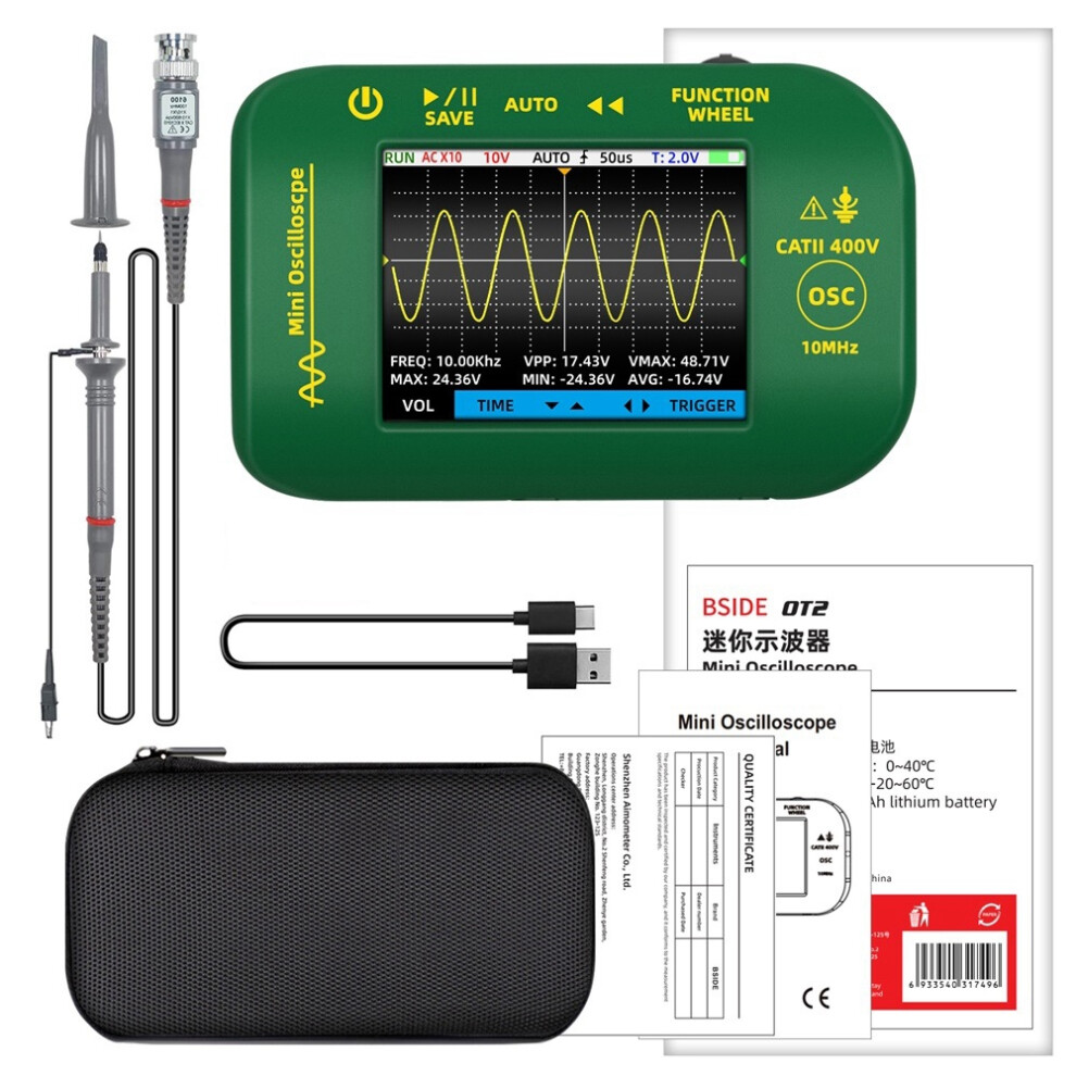 Ot2 Handheld Digital Oscilloscope 10Mhz Sampling 4854006701401