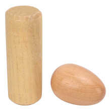 2 Stück Natürliches Massivholz-Eier-Schüttler-Set für Kinder – Sicheres Handpercussioninstrument