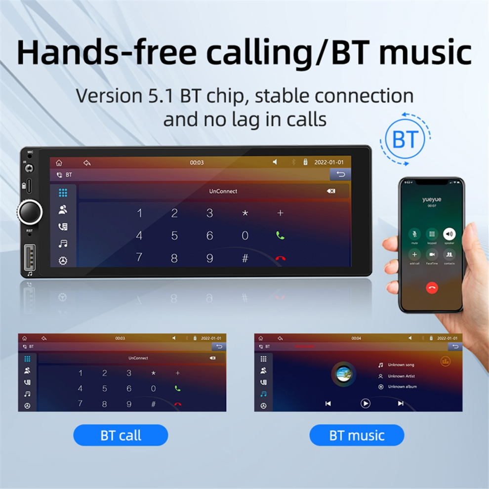 1 Din 6.86 Inch Car Radio Wireless Carplay Android 4854006759563