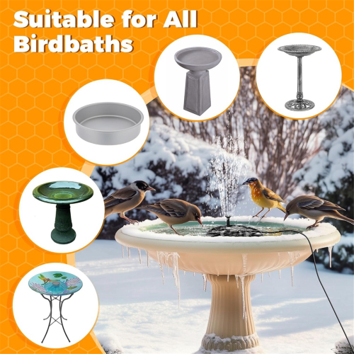 Bird Bath Heater, 70W Submersible Pond Deicer Bird 2