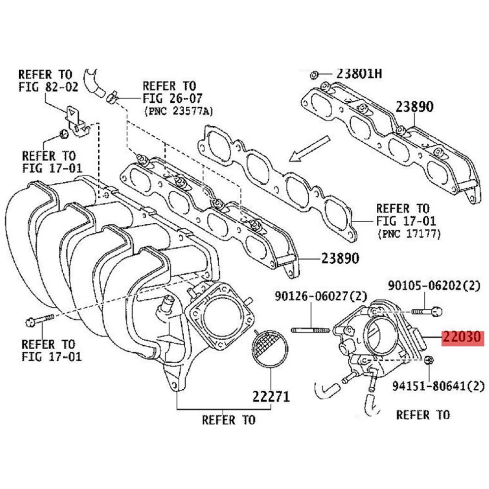 Car Throttle Body Valve Assy 22030-0D030 22030-220 4853133911301