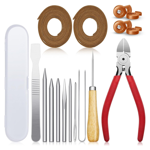 16 Pcs Glove Relacing Kit Needle Leather Cutter Sc 1