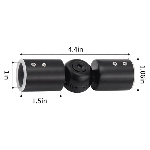 2PCS Curtain Rods Corner Connector, Adjustable Rod 2