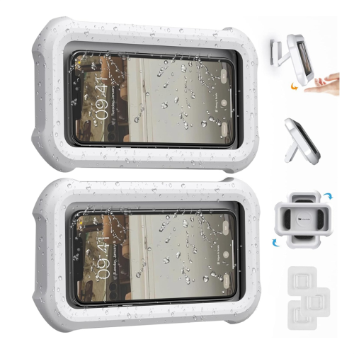2PCS Wasserdichte Dusche Telefon Halter Fall mit 360  2