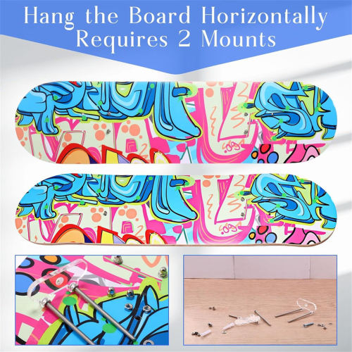 2PCS Wall Mount Skateboard Display Stand Indoor Fl 2