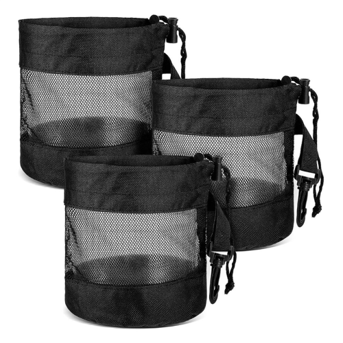 3 PCS Golf Ball Bag Mesh with Drawstring Net Fabri
