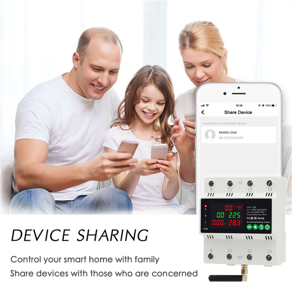 3Phase 4Wire 380V 100A Tuya Wifi Smart Bi-Directio 4854006707762