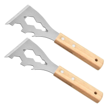 4-in-1-Reinigungswerkzeug, 2-teilig, Edelstahlfarbe