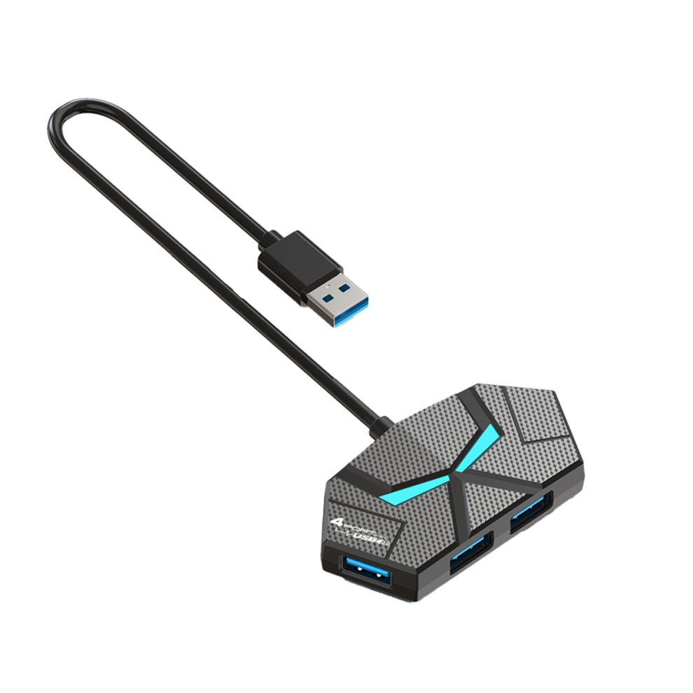 4 Ports Usb 3.0 Hub Docking Station Splitter Adapt Black 4851449377972