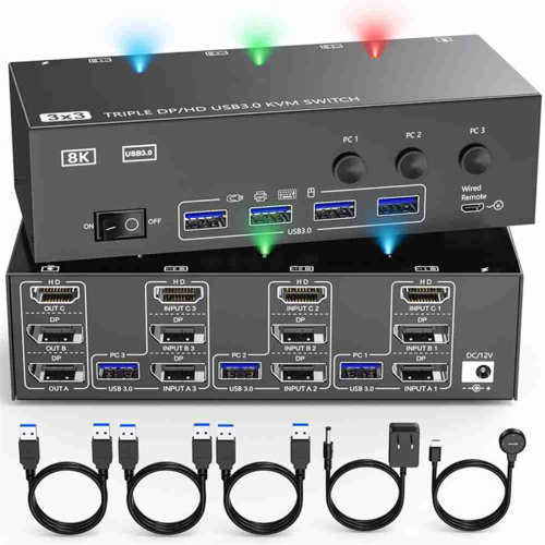 4K@144Hz -Kompatibler KVM-Switch 3 Monitore Compute 1