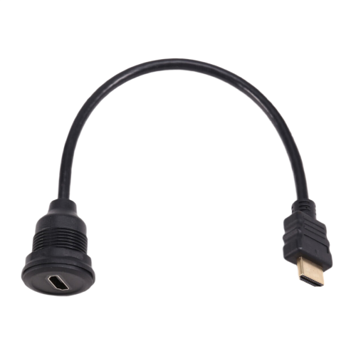 4K -Compatible Panel Mount Cable Round Flush Femal 2