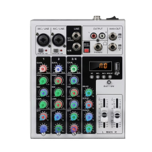 4-Kanal-XLR-Audiomixer DJ-Karaoke-Mischpult