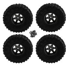 4pcs 122mm 1.9 Inch Metal Beadlock Wheel Rim Rubbe