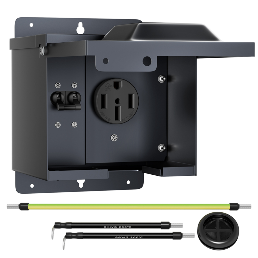 50 Amp Rv Power Outlet Box With Circuit Breaker We 4853205628045