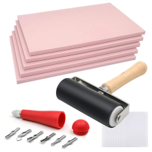 5 Pack 4x6 Pale Pink Rubber Stamp Carving Blocks L