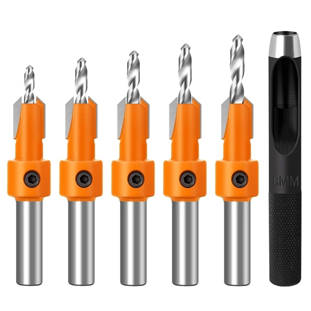 5Pcs Countersink Drill Bit Set For Wood 8Mm Shank 4853205673700