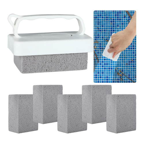 6 PCS Handheld Pool Pumice Stones Clean Block with 2