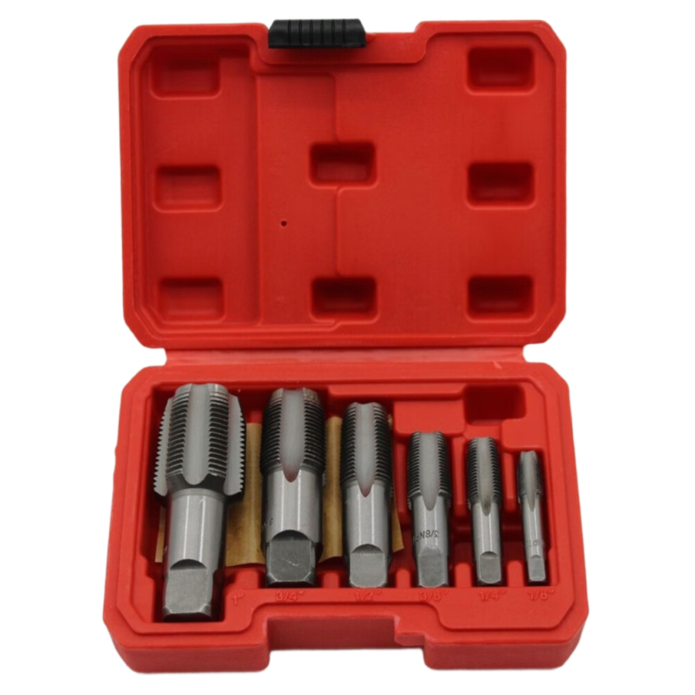 6 Pcs Npt Pipe Tap Set Threading Plumbing With Sto 4851449380569