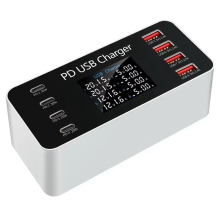 65W Multi 8 Ports PD USB Fast Charger LCD Display