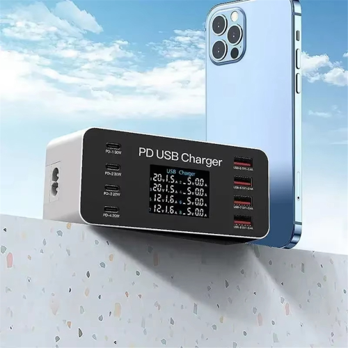 65W Multi 8 Ports PD USB Fast Charger LCD Display 2