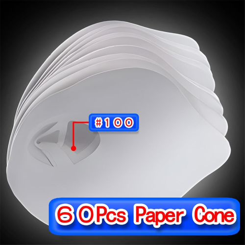 60Pcs Farbe Siebe Papier Kegel Filter mit Sili 2