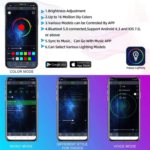 8PCS Underglow LED Light Kit, App Control Multicol 2